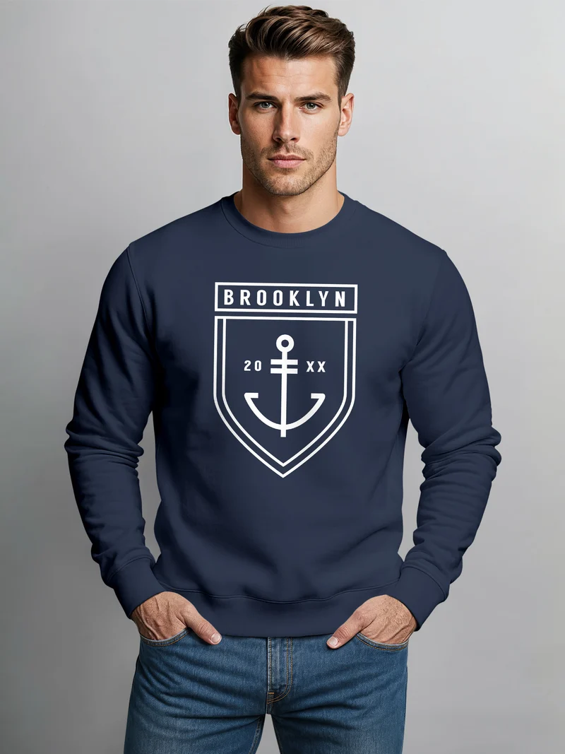 Sweatshirt Herren Brooklyn Anker Rundhals-Pullover