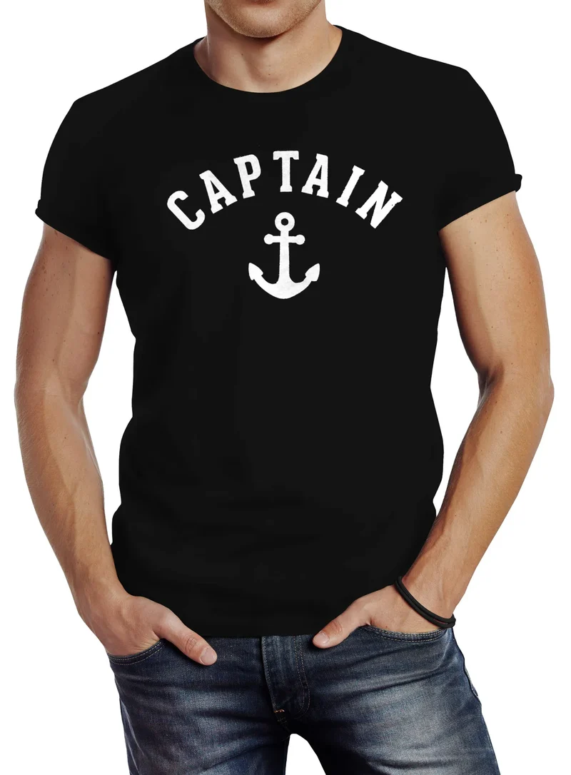 Herren T-Shirt Captain Anker Anchor Slim Fit