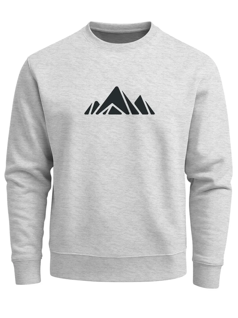 Sweatshirt Herren Berge Poygon Print Wandern Rundhals-Pullover Outdoor Fashion Streetwear