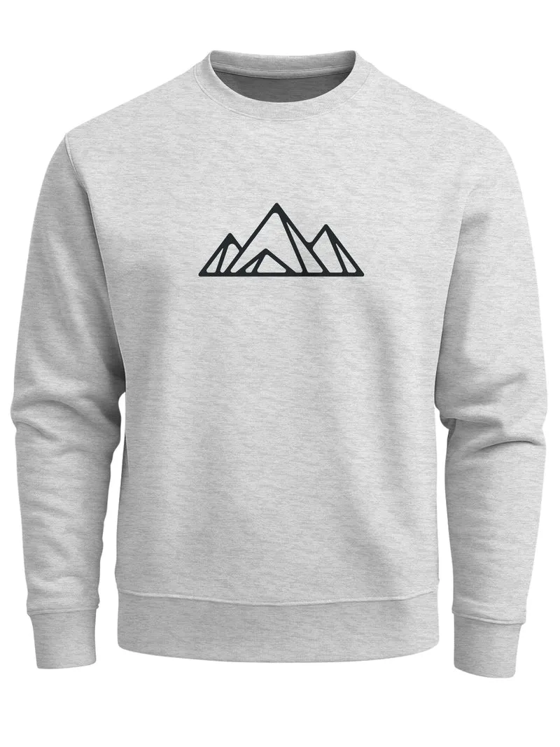 Sweatshirt Herren Berge Poygon Print Wandern Rundhals-Pullover Outdoor Fashion Streetwear