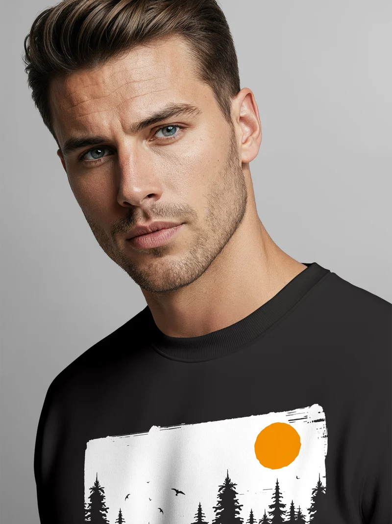 Sweatshirt Herren Wald Bäume Outdoor Adventure Abenteuer Natur Rundhals-Pullover Fashion Streetwear