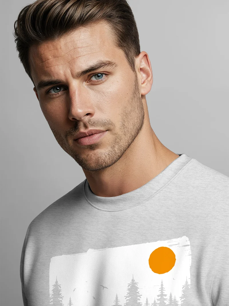Sweatshirt Herren Wald Bäume Outdoor Adventure Abenteuer Natur Rundhals-Pullover Fashion Streetwear