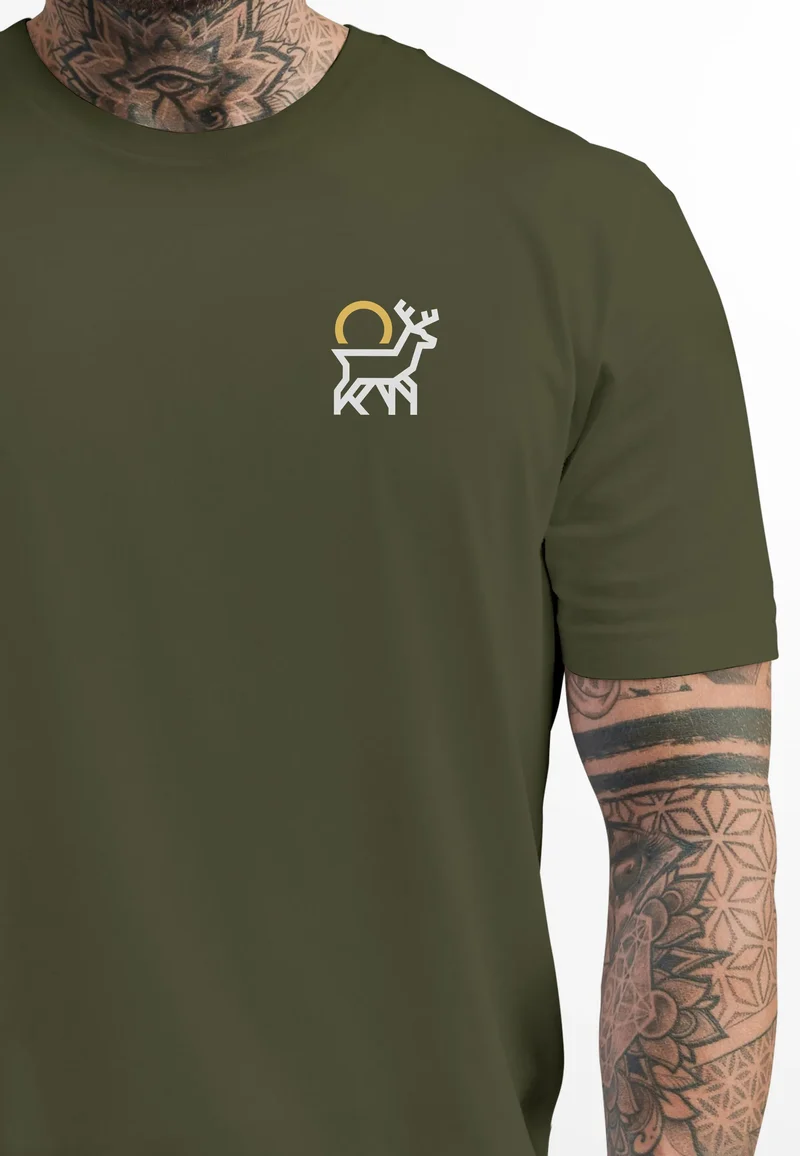 Herren T-Shirt Hisch Printshirt Aufdruck Logo Abstrakt Line-Art Outdoor Fashion Streetstyle