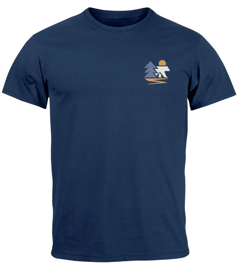 Herren T-Shirt mit Bär Print Stylisches Grafikshirt für Freizeit Wandern und Camping Outdoor Fashion