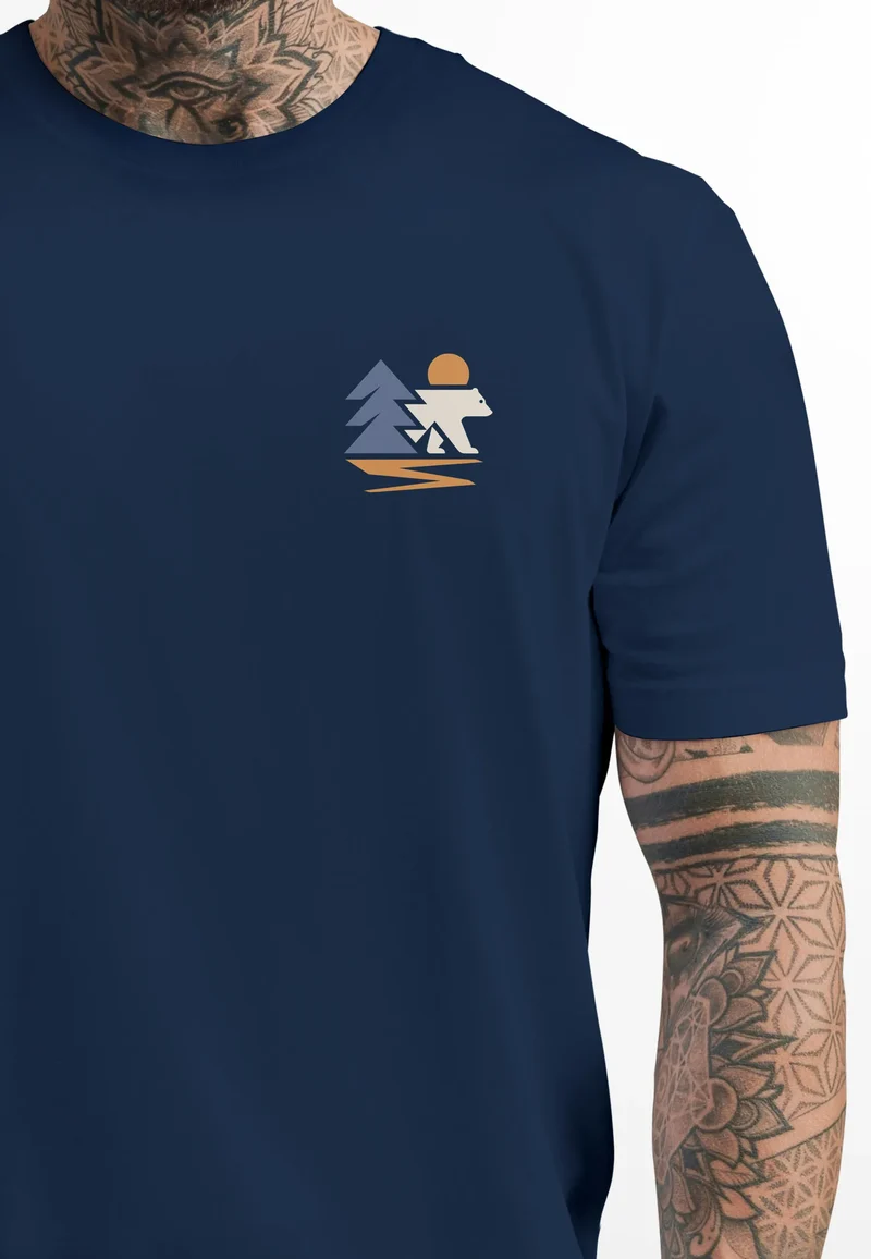 Herren T-Shirt mit Bär Print Stylisches Grafikshirt für Freizeit Wandern und Camping Outdoor Fashion