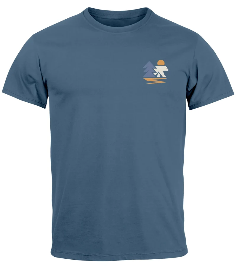 Herren T-Shirt mit Bär Print Stylisches Grafikshirt für Freizeit Wandern und Camping Outdoor Fashion