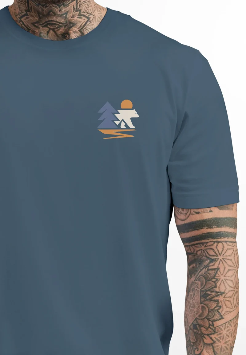 Herren T-Shirt mit Bär Print Stylisches Grafikshirt für Freizeit Wandern und Camping Outdoor Fashion
