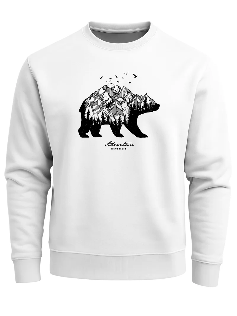 Sweatshirt Herren Bär Abenteuer Berge Wald Bear Mountains Adventure Rundhals-Pullover
