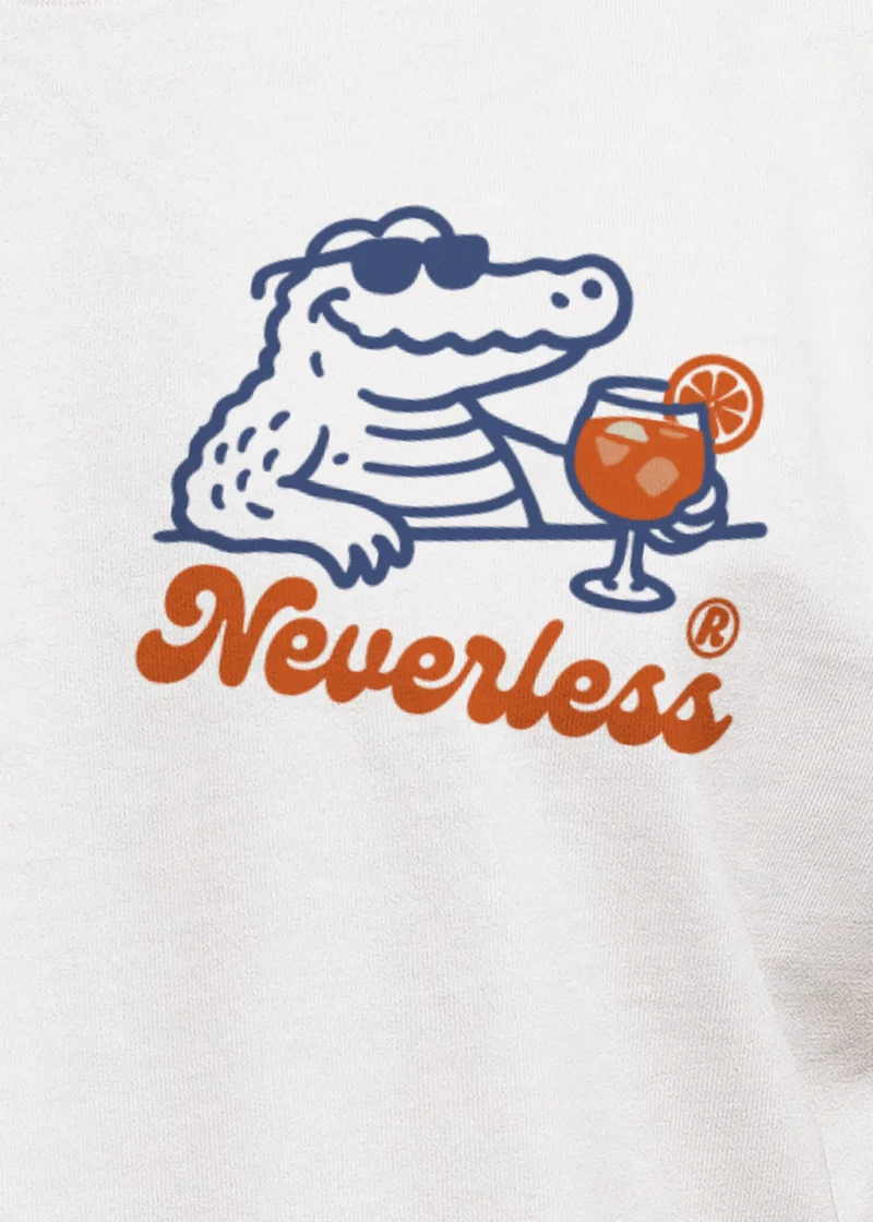 Herren T-Shirt Backprint Spritzing the day away Alligator Retro Design Printshirt Grafikshirt Fashion Streetstyle
