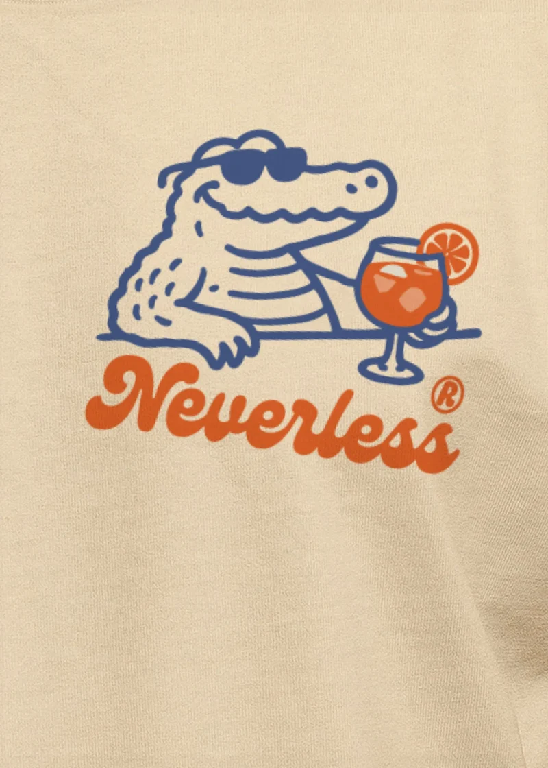 Herren T-Shirt Backprint Spritzing the day away Alligator Retro Design Printshirt Grafikshirt Fashion Streetstyle