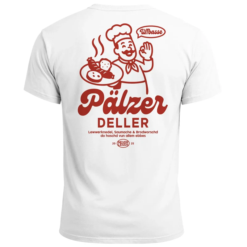 Herren T-Shirt Backprint Pfalz Design Pfälzer Dialekt Spruch Lustig Uffbasse Fashion Streetstyle