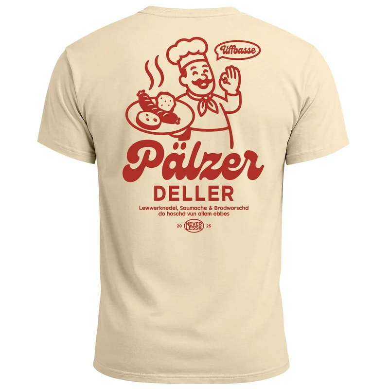 Herren T-Shirt Backprint Pfalz Design Pfälzer Dialekt Spruch Lustig Uffbasse Fashion Streetstyle