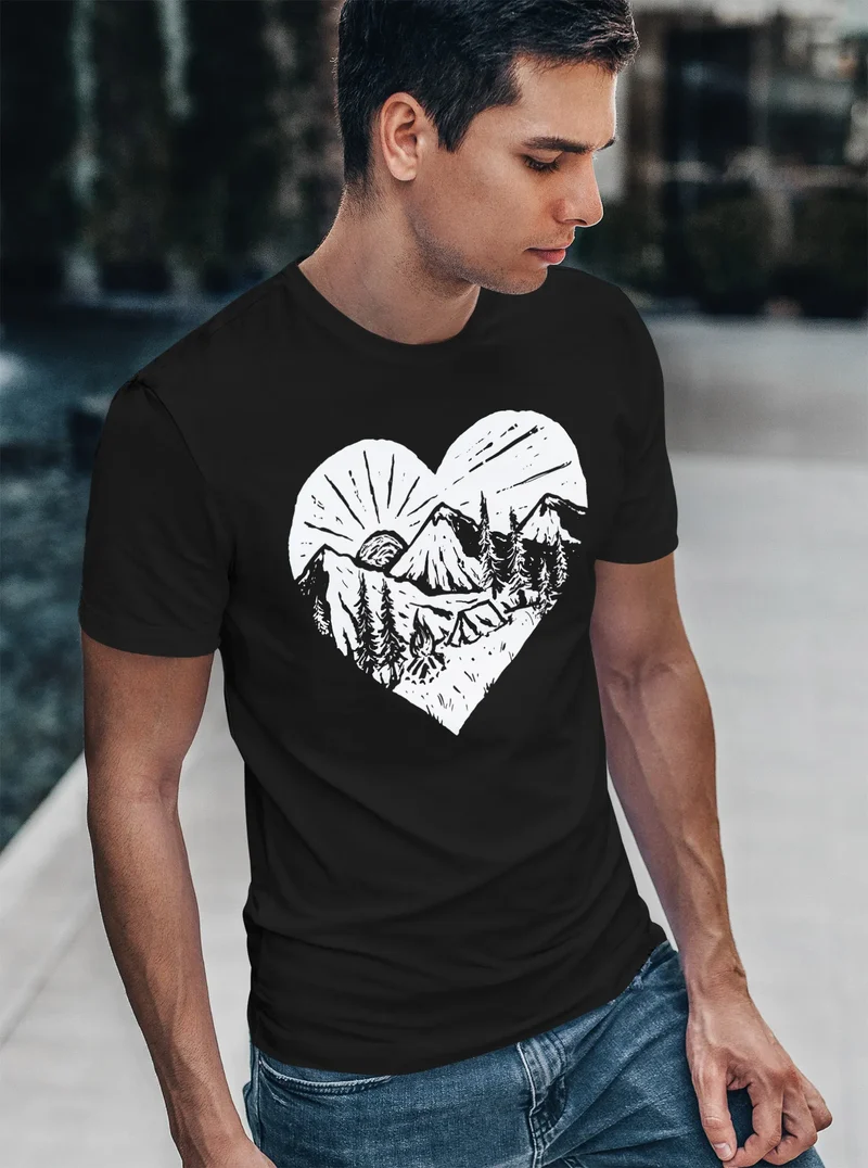 Herren T-Shirt Wandern Berge Naturfreund Adventure Camping Muskelshirt Muscle Shirt Printshirt