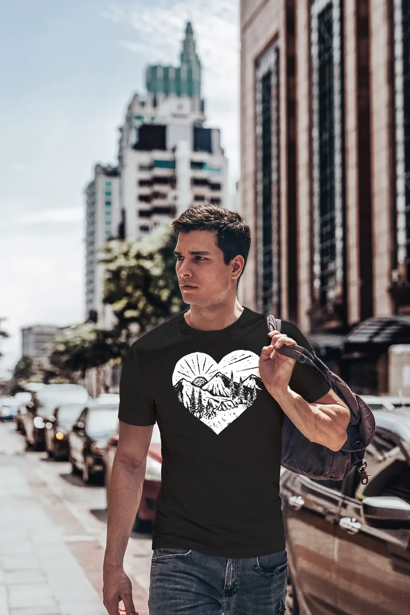 Herren T-Shirt Wandern Berge Naturfreund Adventure Camping Muskelshirt Muscle Shirt Printshirt