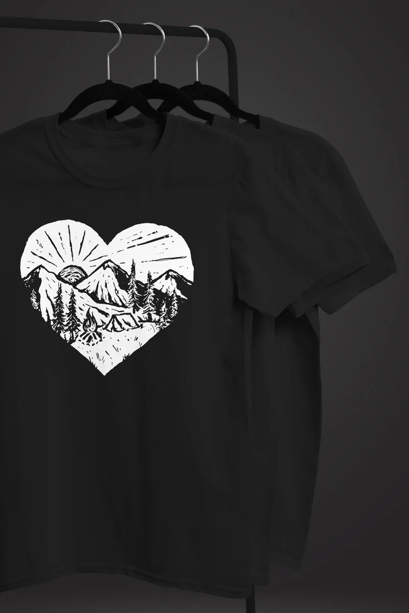 Herren T-Shirt Wandern Berge Naturfreund Adventure Camping Muskelshirt Muscle Shirt Printshirt