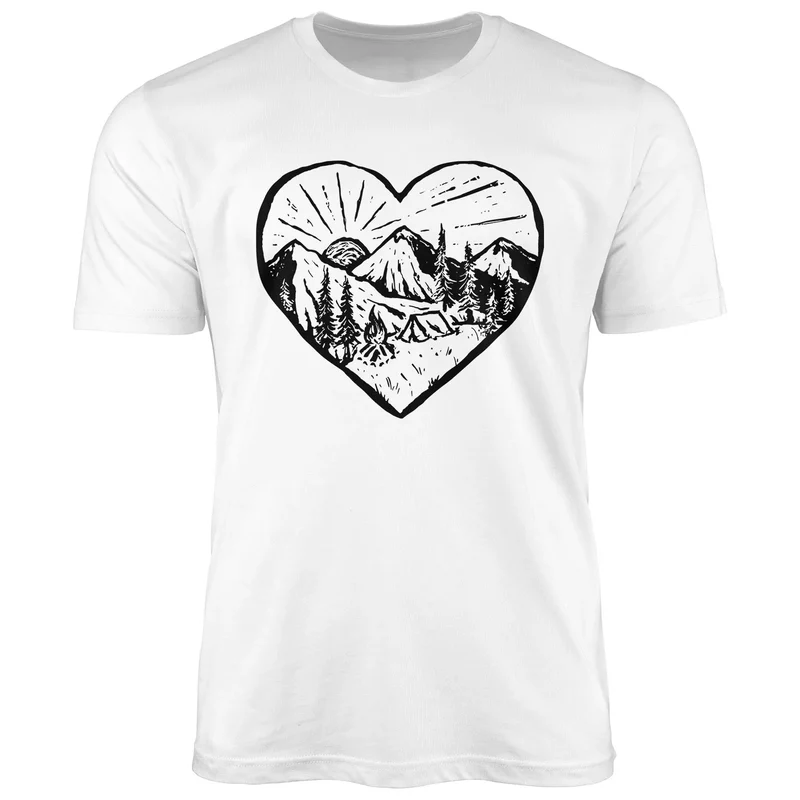 Herren T-Shirt Wandern Berge Naturfreund Adventure Camping Muskelshirt Muscle Shirt Printshirt