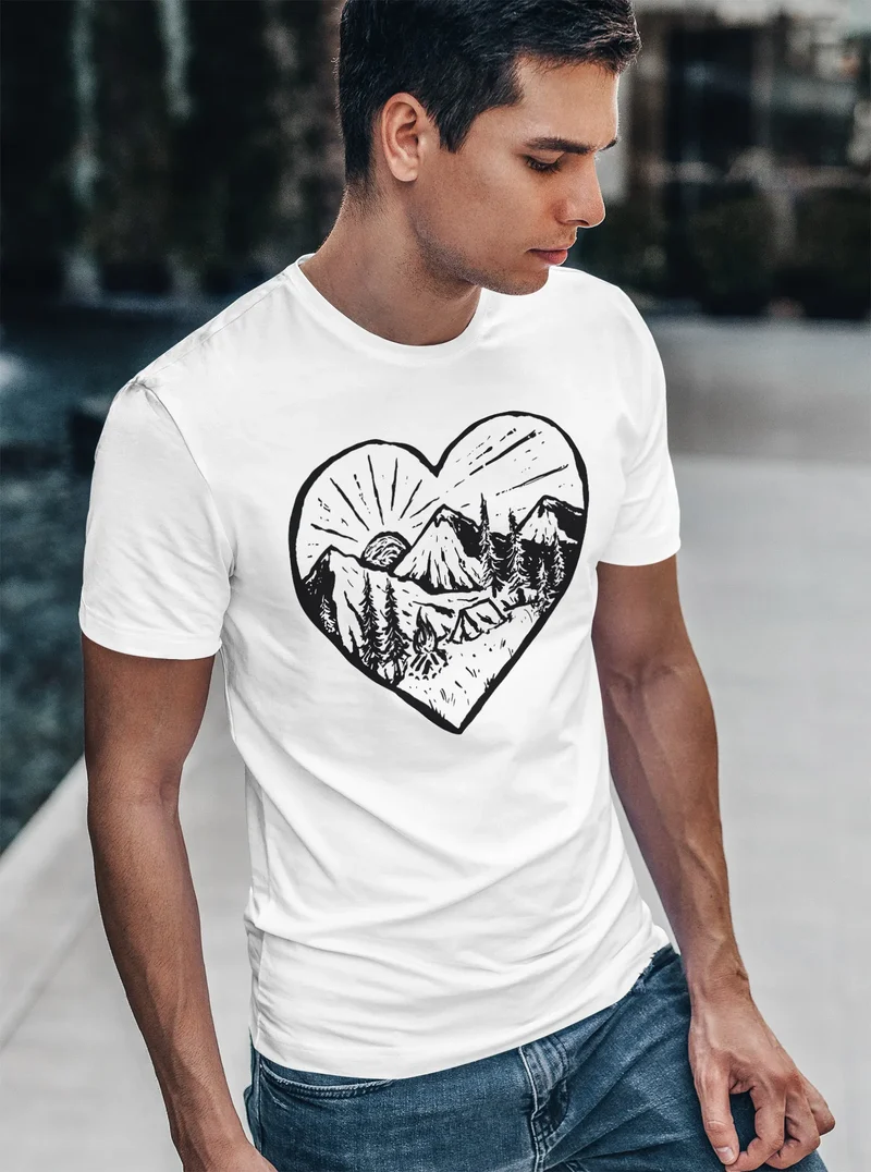 Herren T-Shirt Wandern Berge Naturfreund Adventure Camping Muskelshirt Muscle Shirt Printshirt