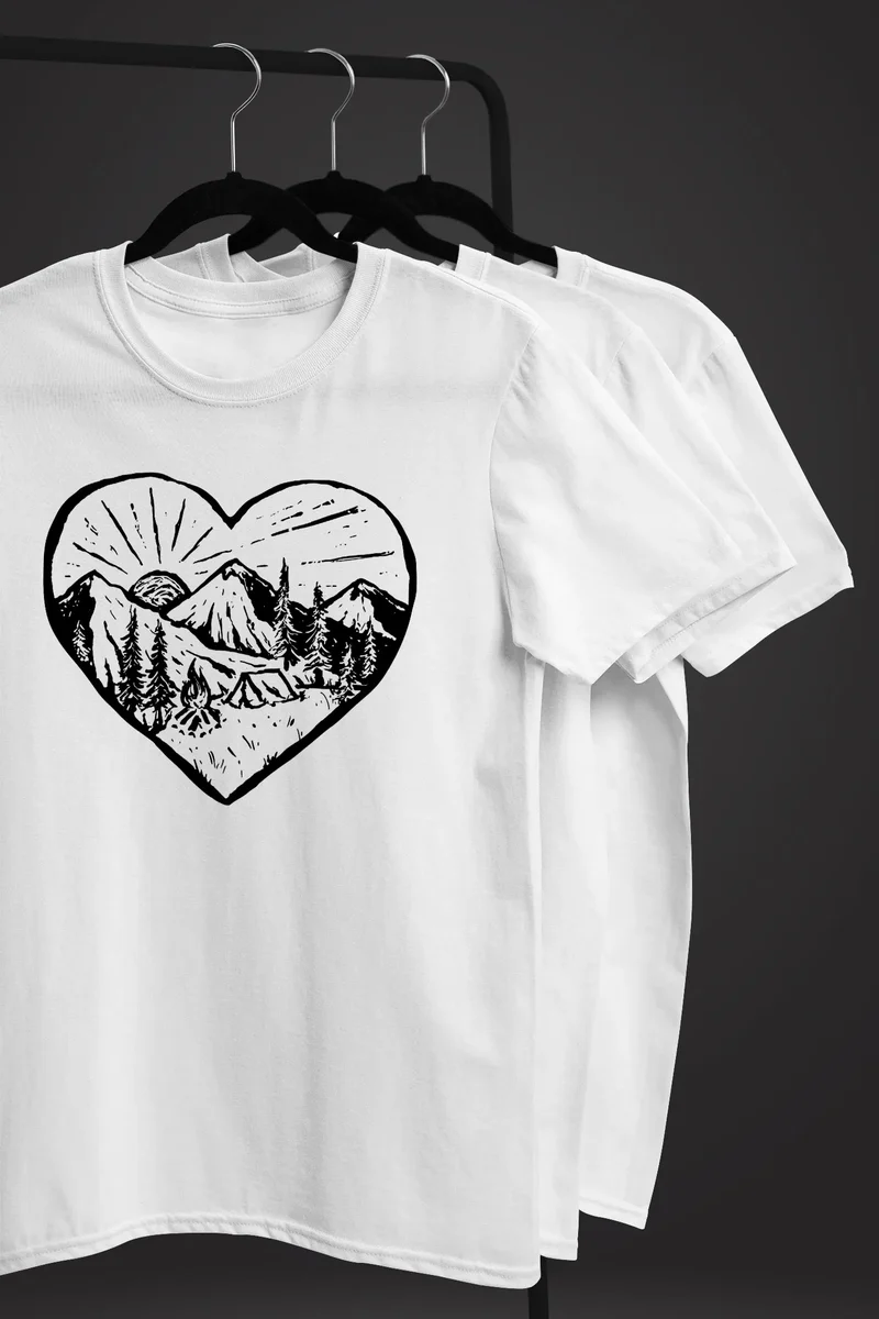 Herren T-Shirt Wandern Berge Naturfreund Adventure Camping Muskelshirt Muscle Shirt Printshirt