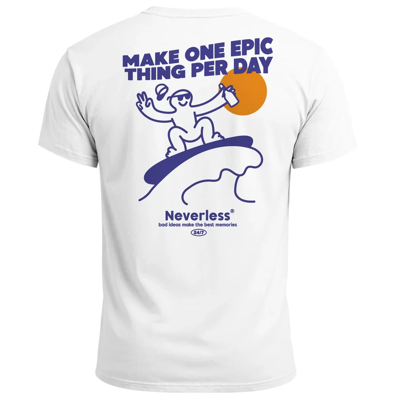 Herren T-Shirt Backprint Make One Epic Thing Per Day Grafikprint Schriftzug Fashion Streetstyle