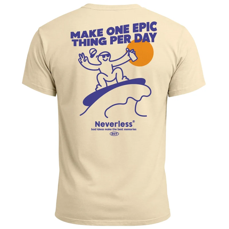 Herren T-Shirt Backprint Make One Epic Thing Per Day Grafikprint Schriftzug Fashion Streetstyle