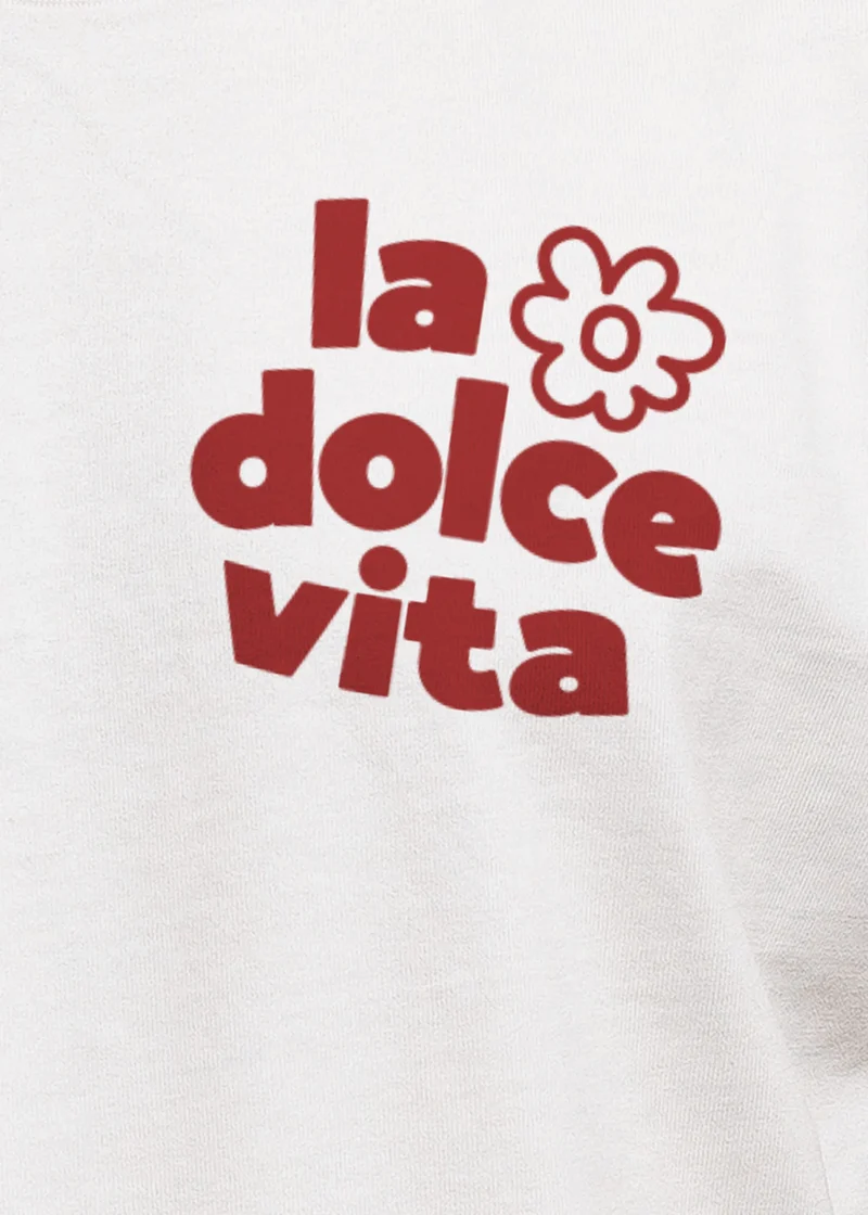 Herren T-Shirt Backprint La Dolce Vita Grafikshirt Schriftzug Fashion Streetstyle
