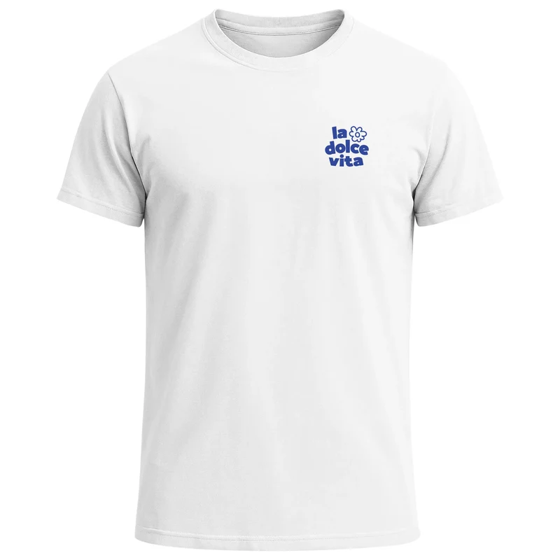Herren T-Shirt Backprint La Dolce Vita Grafikshirt Schriftzug Fashion Streetstyle