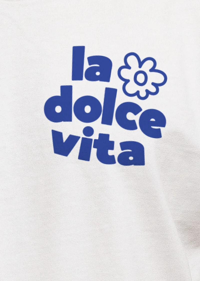 Herren T-Shirt Backprint La Dolce Vita Grafikshirt Schriftzug Fashion Streetstyle