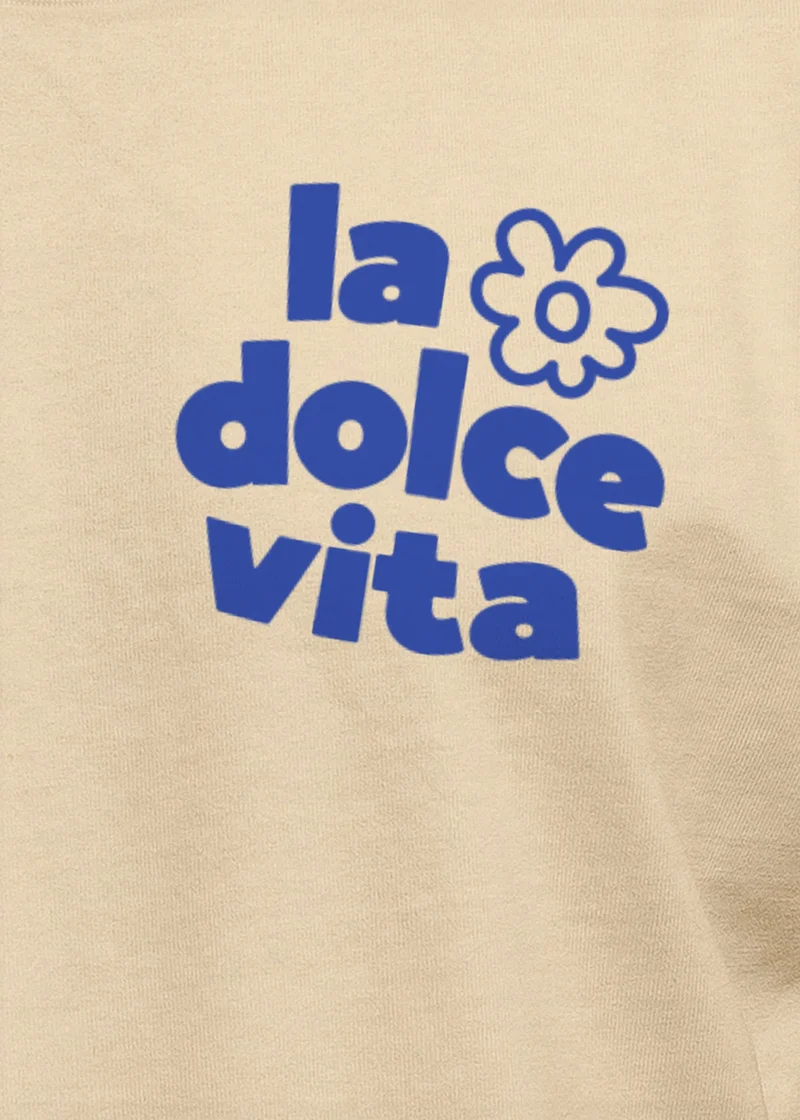 Herren T-Shirt Backprint La Dolce Vita Grafikshirt Schriftzug Fashion Streetstyle