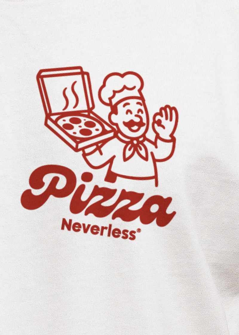 Herren T-Shirt Backprint Pizza Lovers Club Printshirt Grafikshirt Fashion Streetstyle Baumwolle