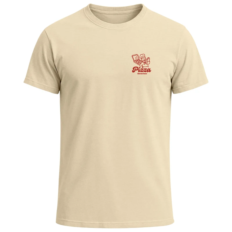 Herren T-Shirt Backprint Pizza Lovers Club Printshirt Grafikshirt Fashion Streetstyle Baumwolle