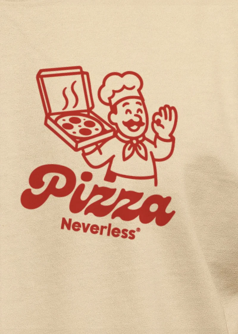 Herren T-Shirt Backprint Pizza Lovers Club Printshirt Grafikshirt Fashion Streetstyle Baumwolle