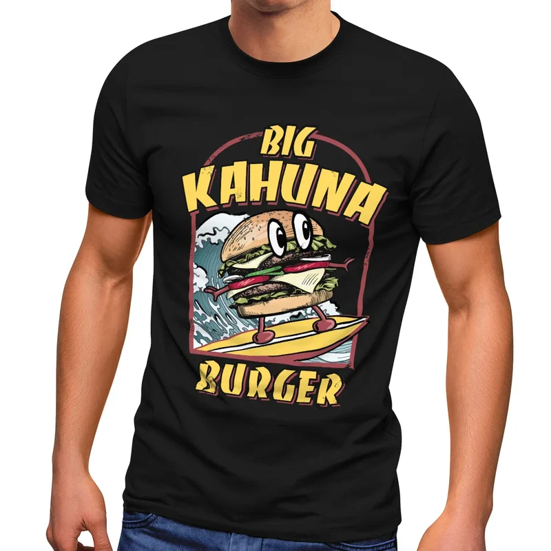 Herren T-Shirt Big Kahuna Burger Printshirt lustig Aufdruck Surfen Welle Film-Parodie Fashion Streetstyle