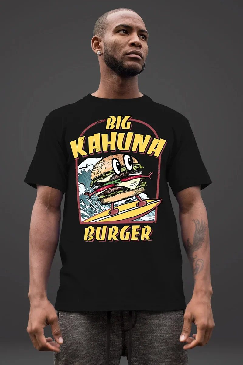 Herren T-Shirt Big Kahuna Burger Printshirt lustig Aufdruck Surfen Welle Film-Parodie Fashion Streetstyle