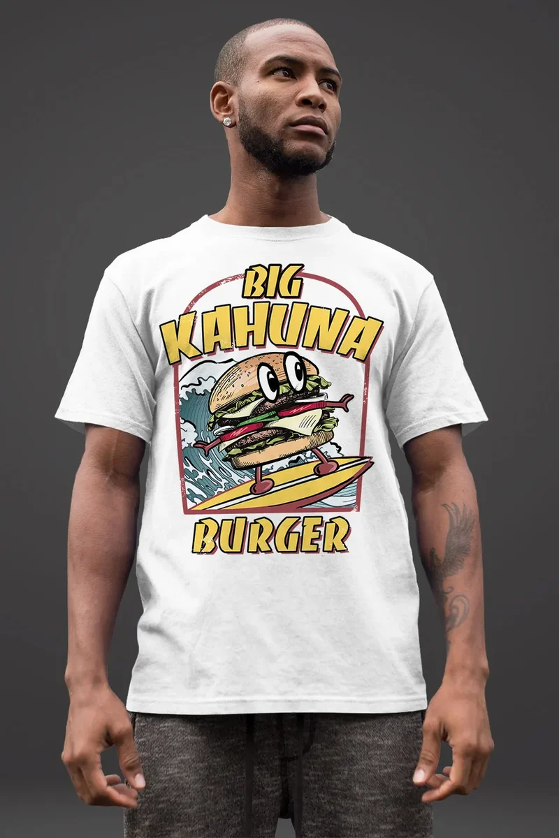 Herren T-Shirt Big Kahuna Burger Printshirt lustig Aufdruck Surfen Welle Film-Parodie Fashion Streetstyle