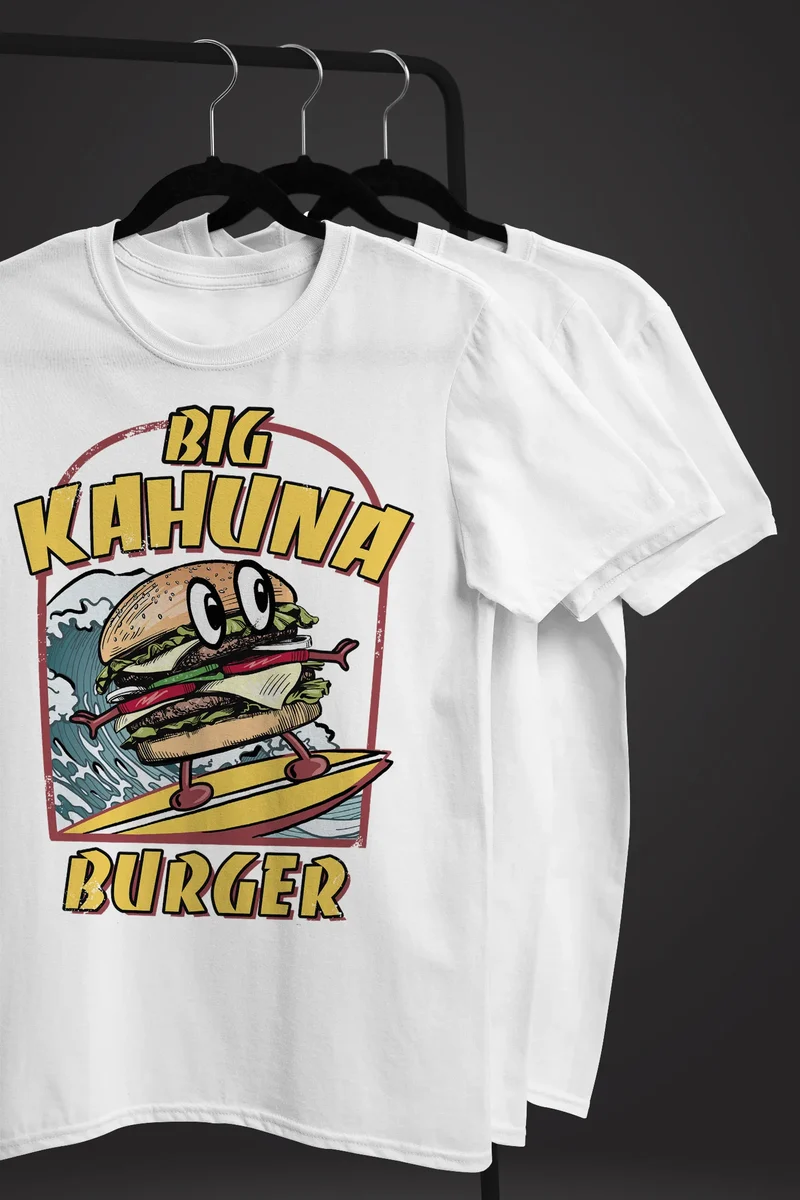 Herren T-Shirt Big Kahuna Burger Printshirt lustig Aufdruck Surfen Welle Film-Parodie Fashion Streetstyle