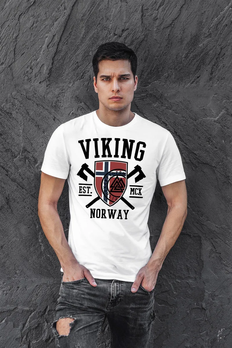 Herren T-Shirt Viking Norway Norwegen Flagge Wikinger nordisch Fashion Streetstyle