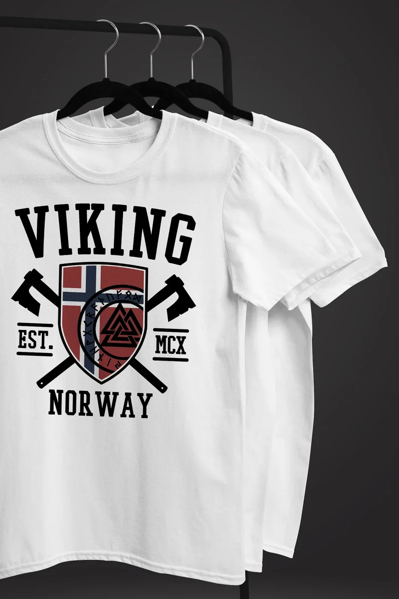 Herren T-Shirt Viking Norway Norwegen Flagge Wikinger nordisch Fashion Streetstyle