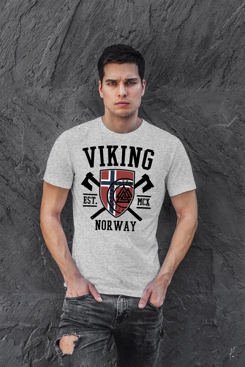 Herren T-Shirt Viking Norway Norwegen Flagge Wikinger nordisch Fashion Streetstyle