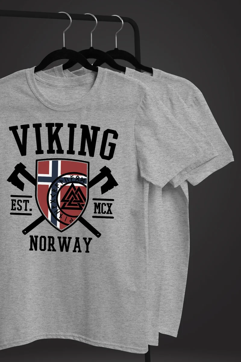 Herren T-Shirt Viking Norway Norwegen Flagge Wikinger nordisch Fashion Streetstyle