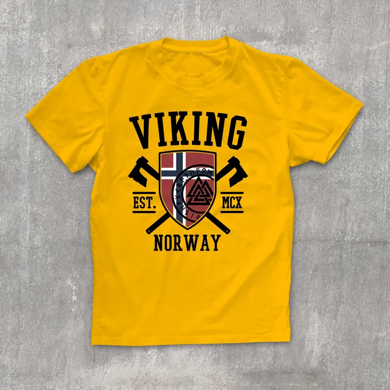 Herren T-Shirt Viking Norway Norwegen Flagge Wikinger nordisch Fashion Streetstyle