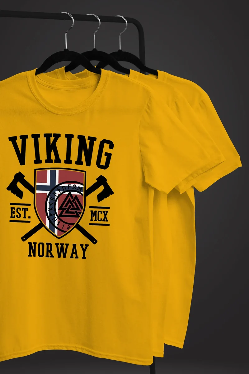 Herren T-Shirt Viking Norway Norwegen Flagge Wikinger nordisch Fashion Streetstyle