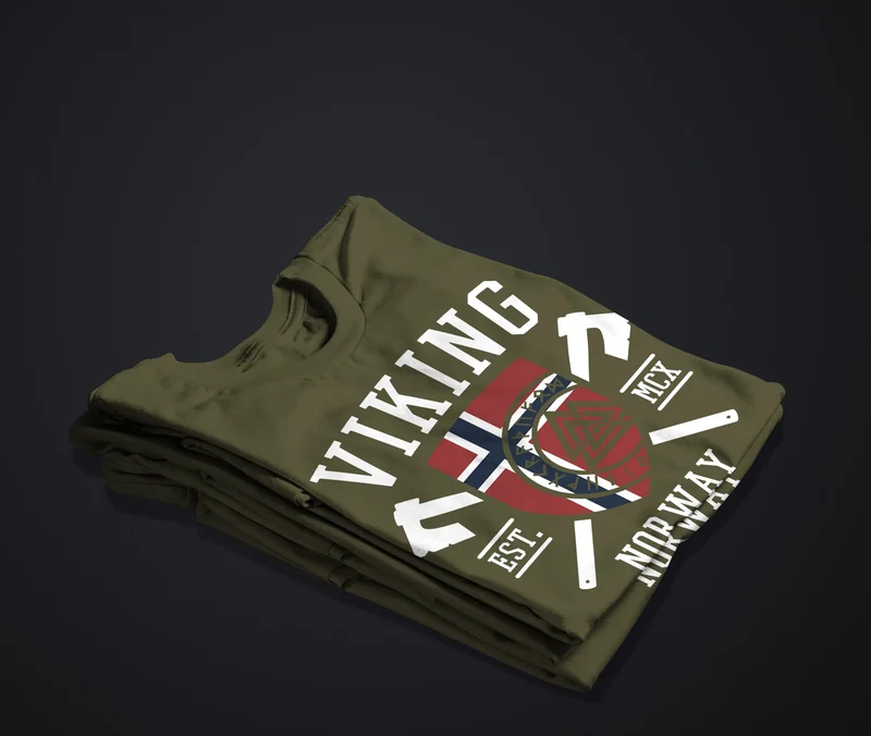 Herren T-Shirt Viking Norway Norwegen Flagge Wikinger nordisch Fashion Streetstyle