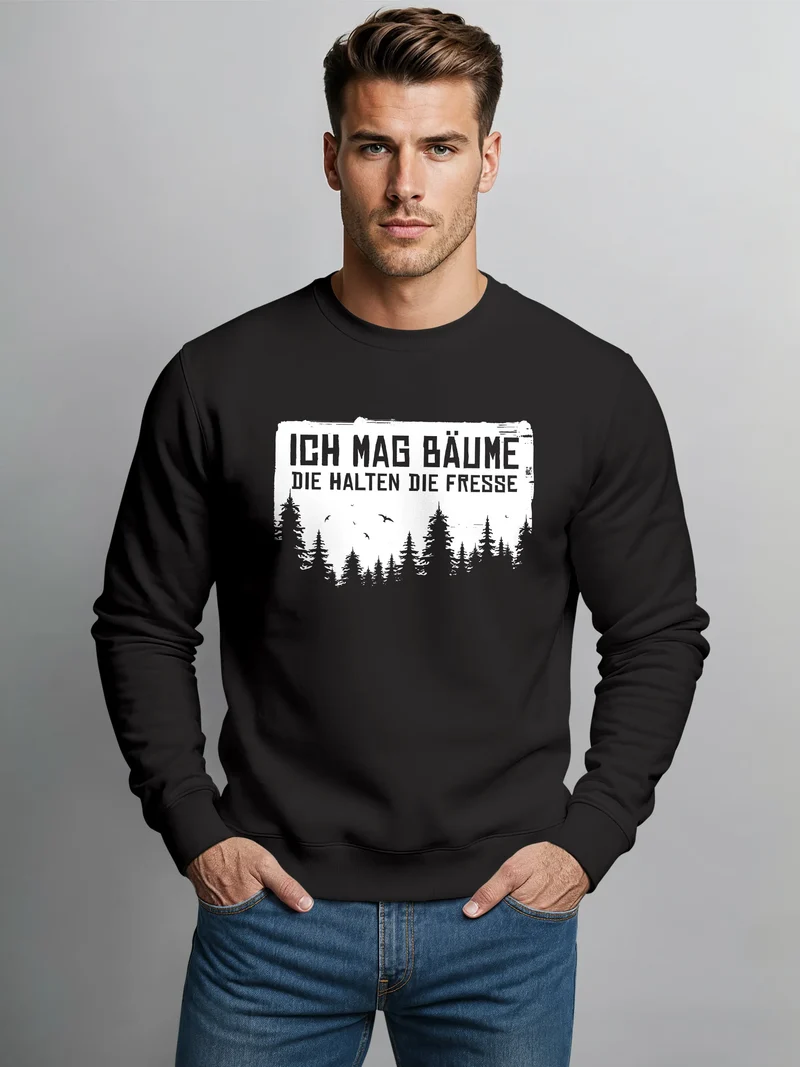 Sweatshirt Herren Wald Bäume Outdoor Adventure Abenteuer Natur-Liebhaber Pullover Fashion Streetwear