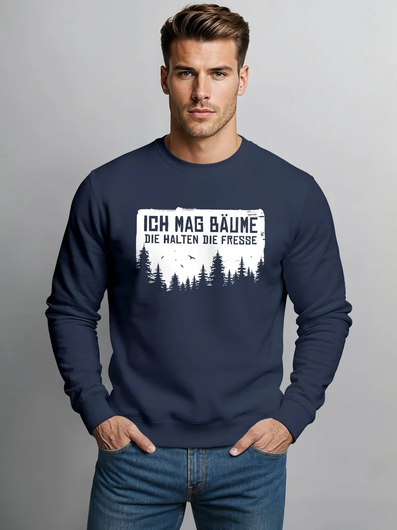 Sweatshirt Herren Wald Bäume Outdoor Adventure Abenteuer Natur-Liebhaber Pullover Fashion Streetwear