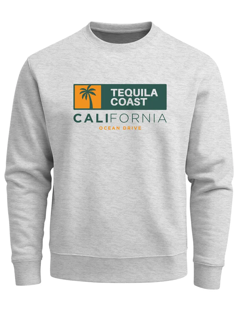 Sweatshirt Herren Print California USA Tequila Coast Aufdruck Rundhals-Pullover Fashion Streetwear