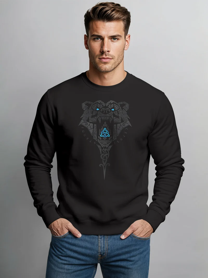 Sweatshirt Herren Odin Ragnar Gott Nordisch Runen Valhalla Wikinger Nordmänner Pullover