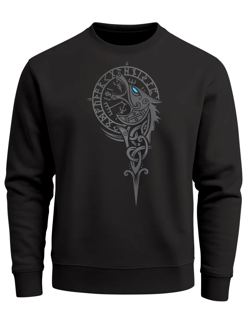 Sweatshirt Herren Odin Ragnar Gott Nordisch Runen Valhalla Wikinger Nordmänner Pullover