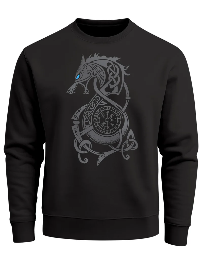 Sweatshirt Herren Odin Ragnar Gott Nordisch Runen Valhalla Wikinger Nordmänner Pullover