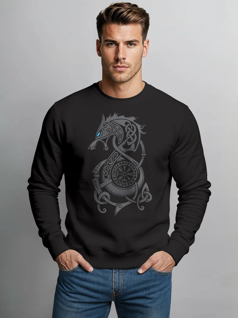 Sweatshirt Herren Odin Ragnar Gott Nordisch Runen Valhalla Wikinger Nordmänner Pullover