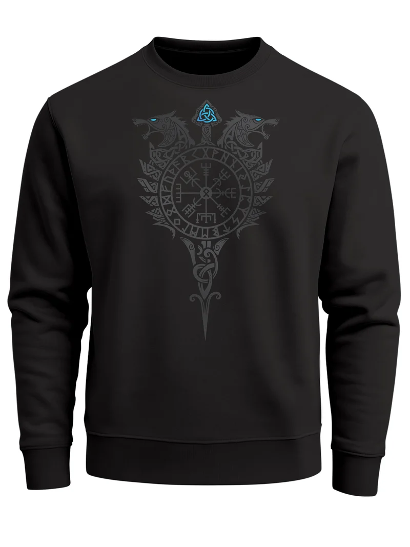 Sweatshirt Herren Odin Ragnar Gott Nordisch Runen Valhalla Wikinger Nordmänner Pullover